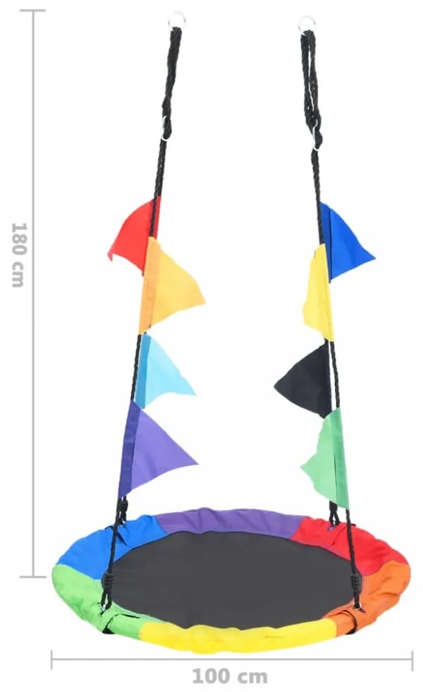szivárványhinta zászlókkal 100 cm