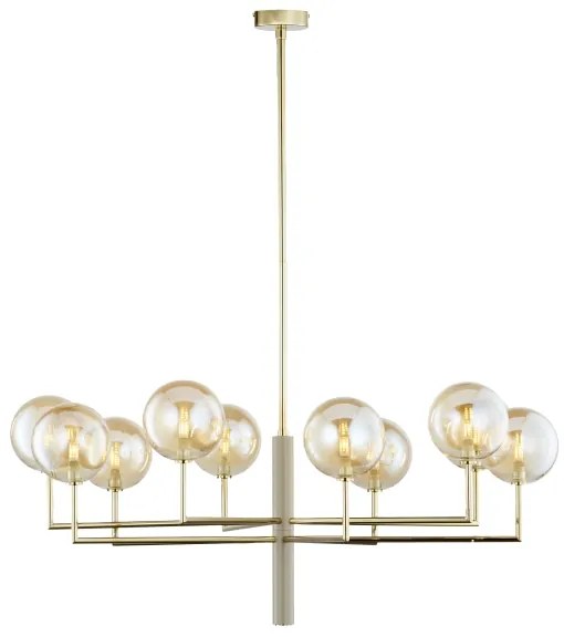 Jupiter 1977 - Csillár rúdon FEME 10xG9/10W/230V arany/bézs