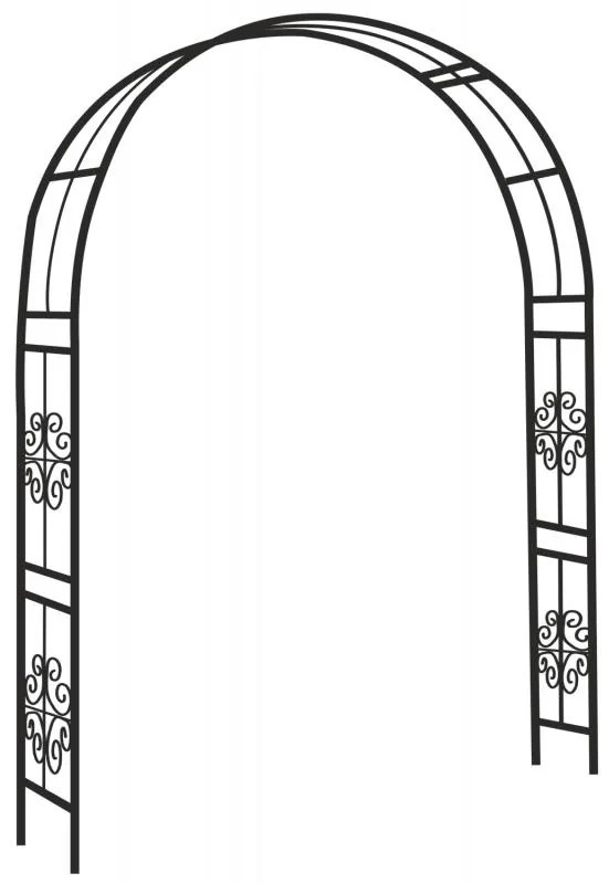 Kerti pergola 118 x 24 x 220 cm fekete