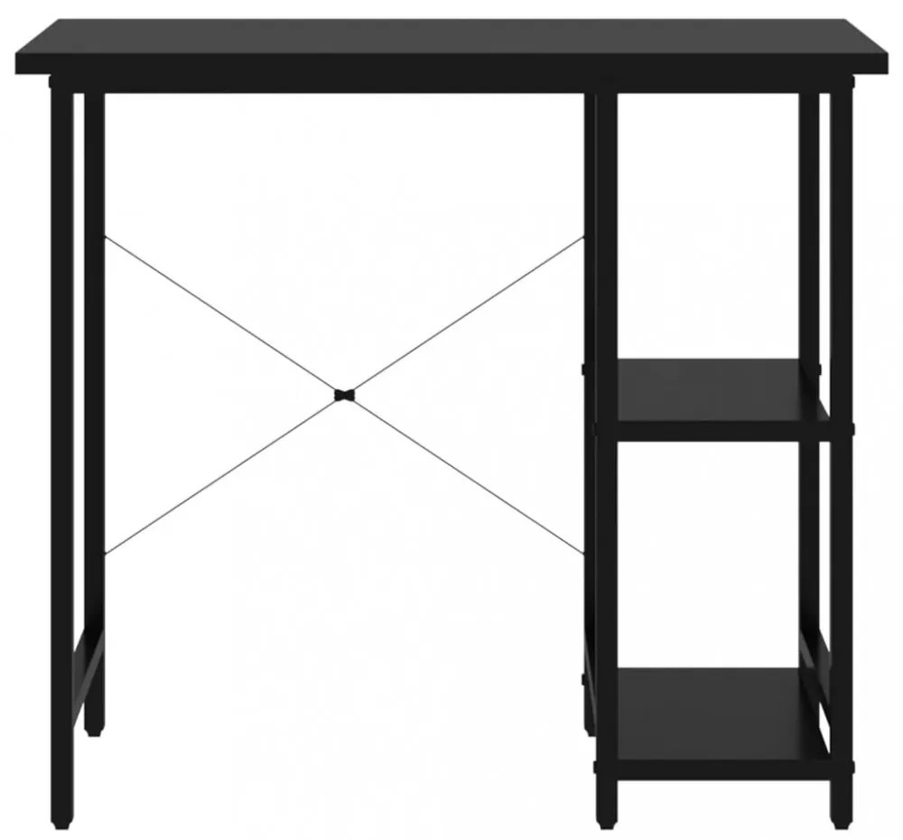 fekete MDF és fém számítógépasztal 80 x 40 x 72 cm
