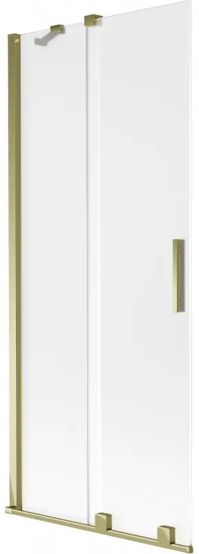 Mexen Velar, 2 szárnyas eltolható kádparaván 80 x 150 cm, 8 mm-es mattüveg, arany fényes, 896-080-000-31-50