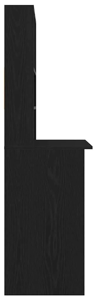 fekete tölgy szerelt fa íróasztal polcokkal 102 x 45 x 148 cm