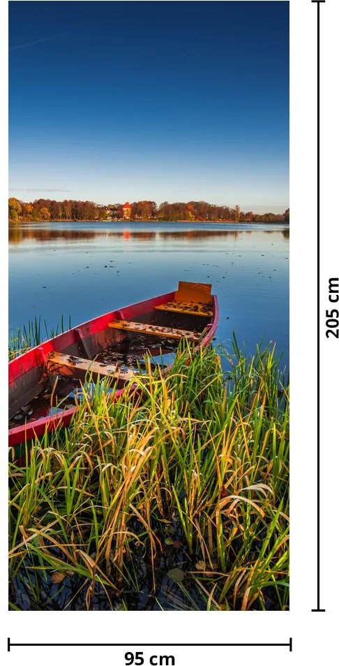 Fotótapéta ajtóra - Piros bárka (95x205cm)