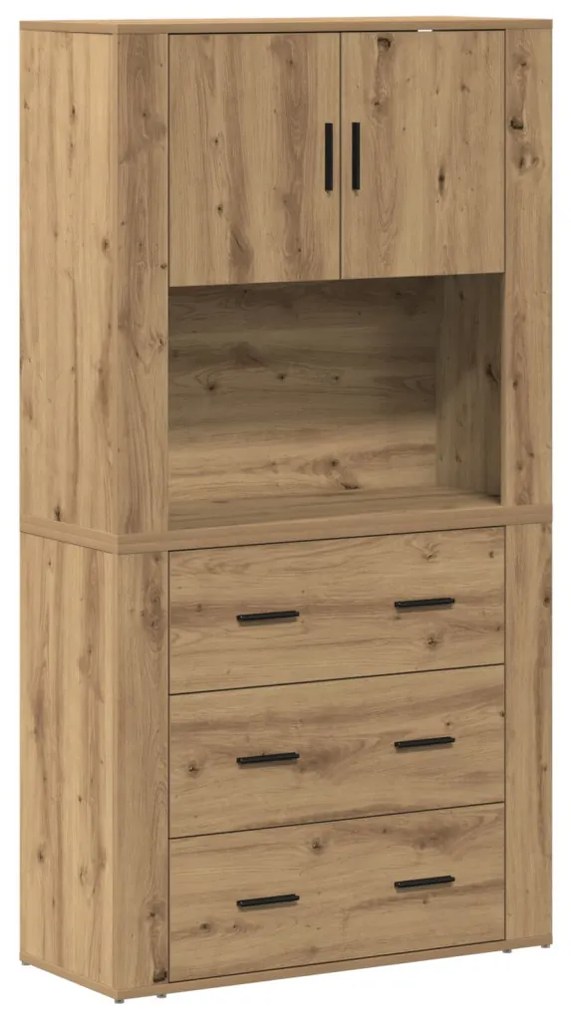 Magas szekrény Mesteri tölgy 80x33x150 cm Ipari fa