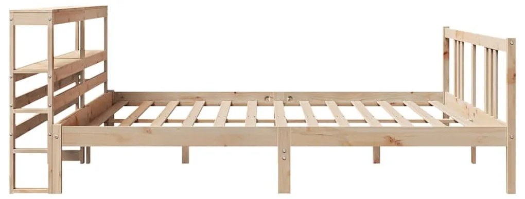 tömör fenyőfa ágykeret fejtámlával 180 x 200 cm