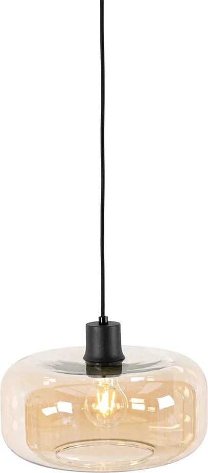 Okos függőlámpa fekete borostyánszínű üveggel, WiFi A60-nal - Bizle