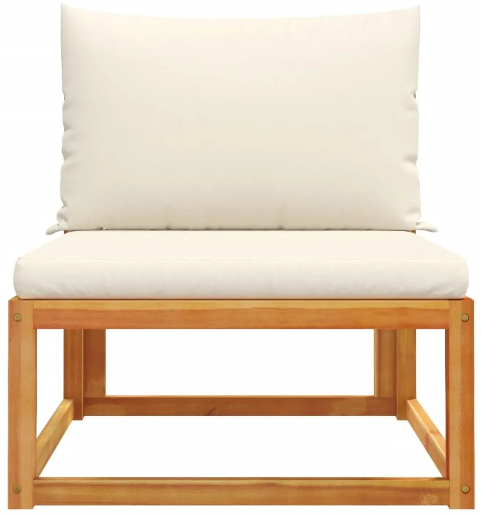 Tömör akácfa karfa nélküli kerti kanapé párnákkal