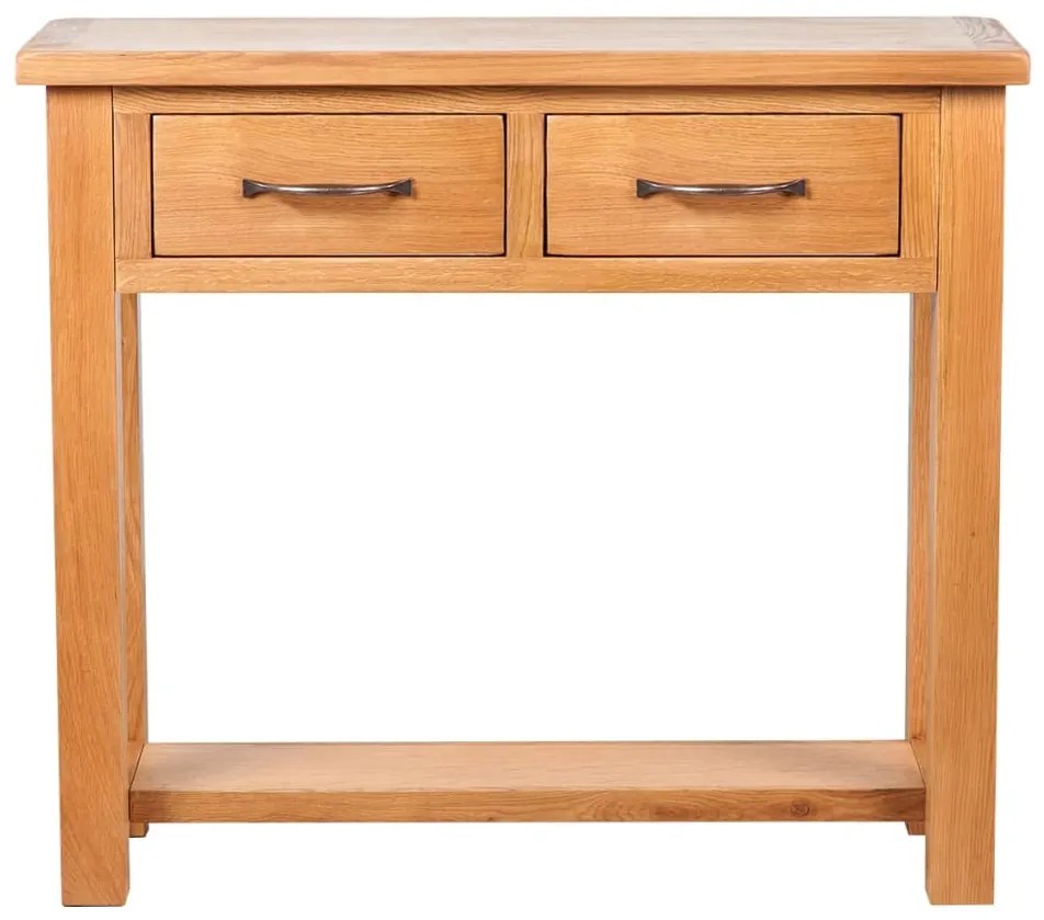 kétfiókos tömör tölgyfa tálalóasztal 83 x 30 x 73 cm