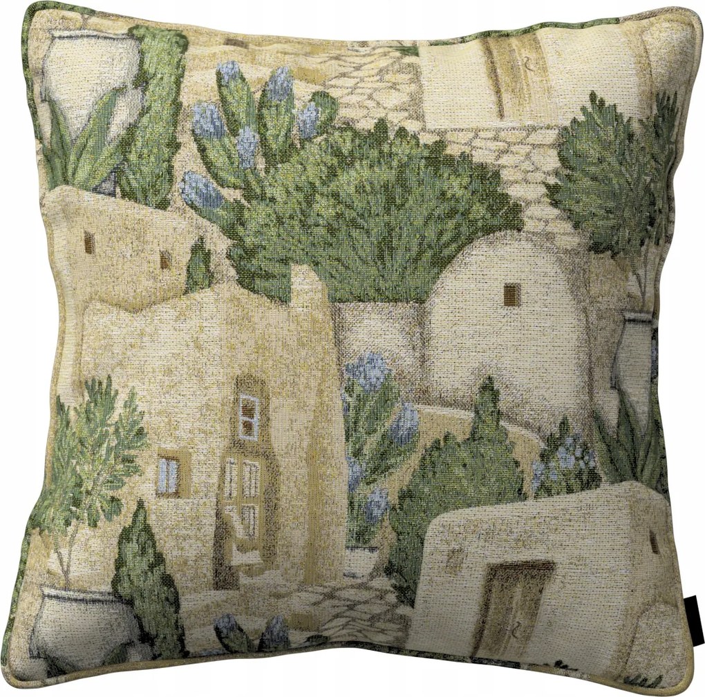 Párnahuzat 60x60 homokzöld mediterrán motívum