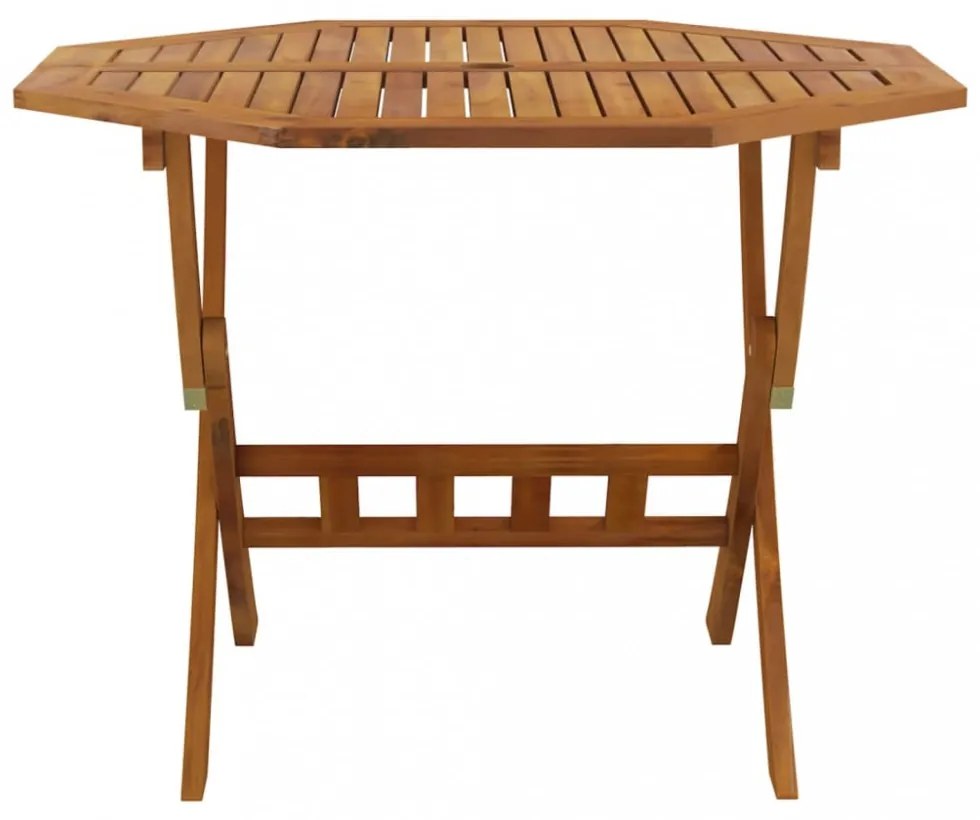 tömör akácfa összecsukható kerti asztal 90 x 75 cm