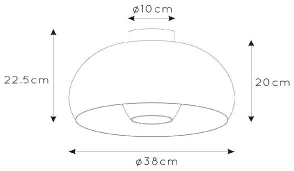 Lucide 30186/38/30 - Mennyezeti lámpa SHARAN 1xE27/60W/230V átm. 38 cm fekete