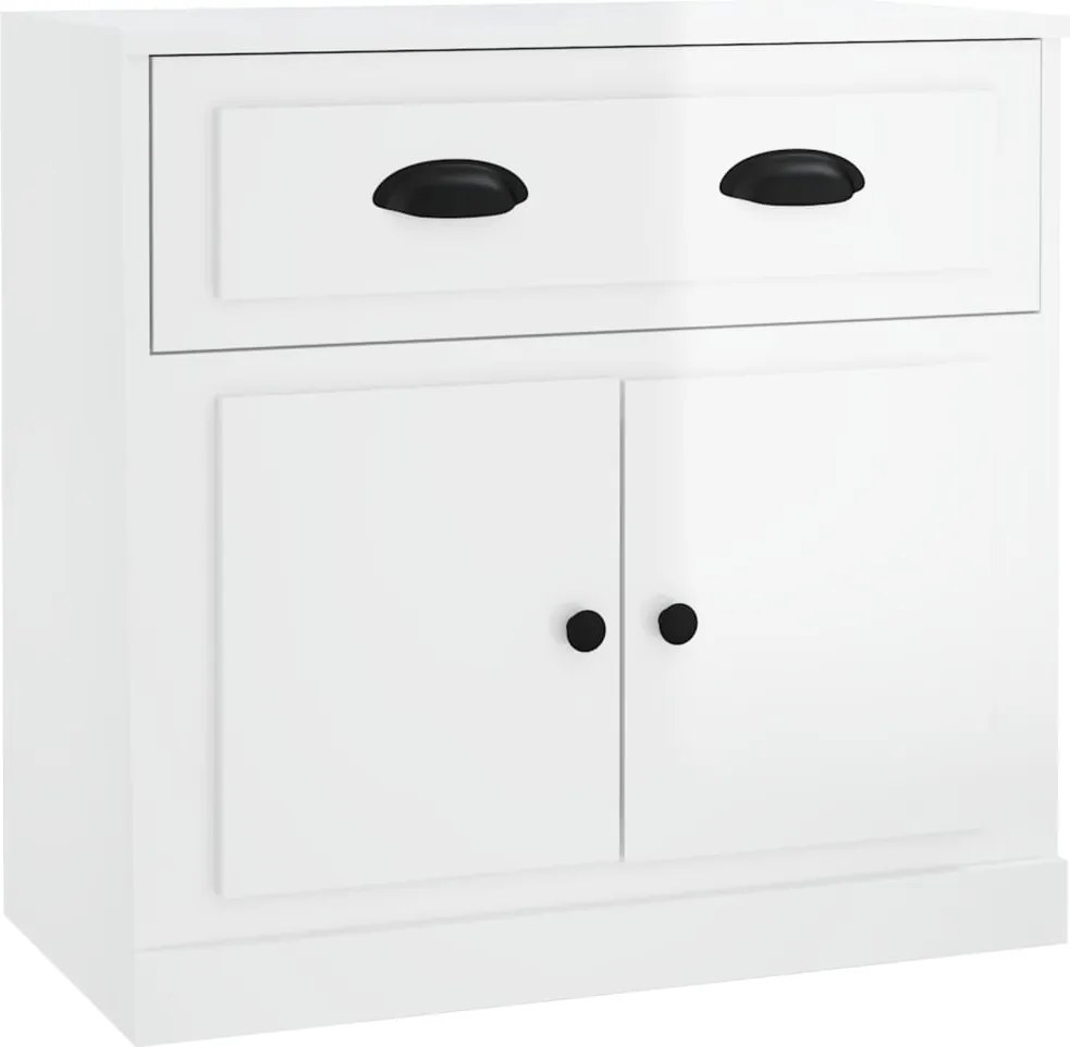 vidaXL magasfényű fehér szerelt fa tálalószekrény 70x35,5x67,5 cm
