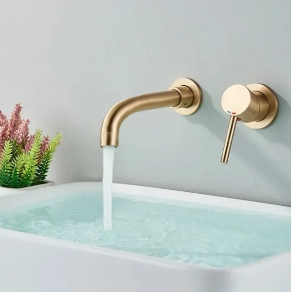 REA-B4109 - Rejtett beépítésű mosdócsaptelep LUNGO, szálcsiszolt arany