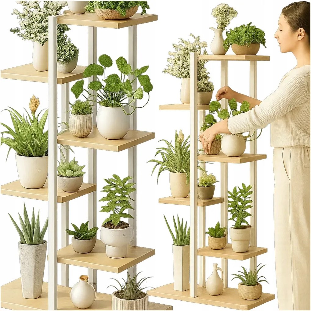 Virágágyás Növénytartó Állvány Virágok Fém Könyvespolc Loft