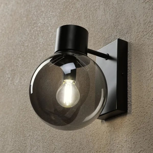 Fali lámpa SFERIO 1xE14/5W/230V fekete/füstös fekete