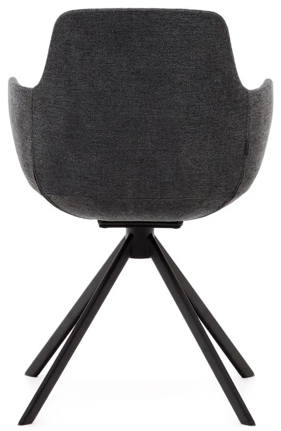 Sötétszürke kárpitozott karfás étkezőfotel szett 2 db-os Tissiana – Kave Home