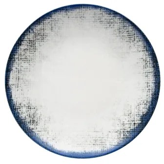 24 részes étkészlet, fehér/kék, porcelán