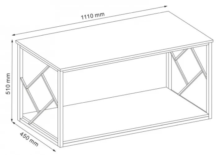 Tablo L Dohányzóasztal Tölgy - Sötétbarna