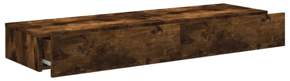 2 db füstös tölgy színű TV-szekrény LED fénnyel 60x35x15,5 cm