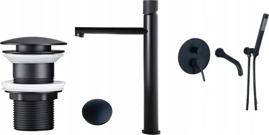 Falsík alatti kádcsaptelep, fekete Szett