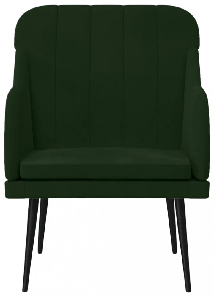 sötétzöld bársonyfotel 63 x 76 x 80 cm