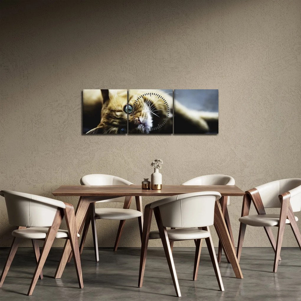 Macska képe (órával) (90x30 cm)