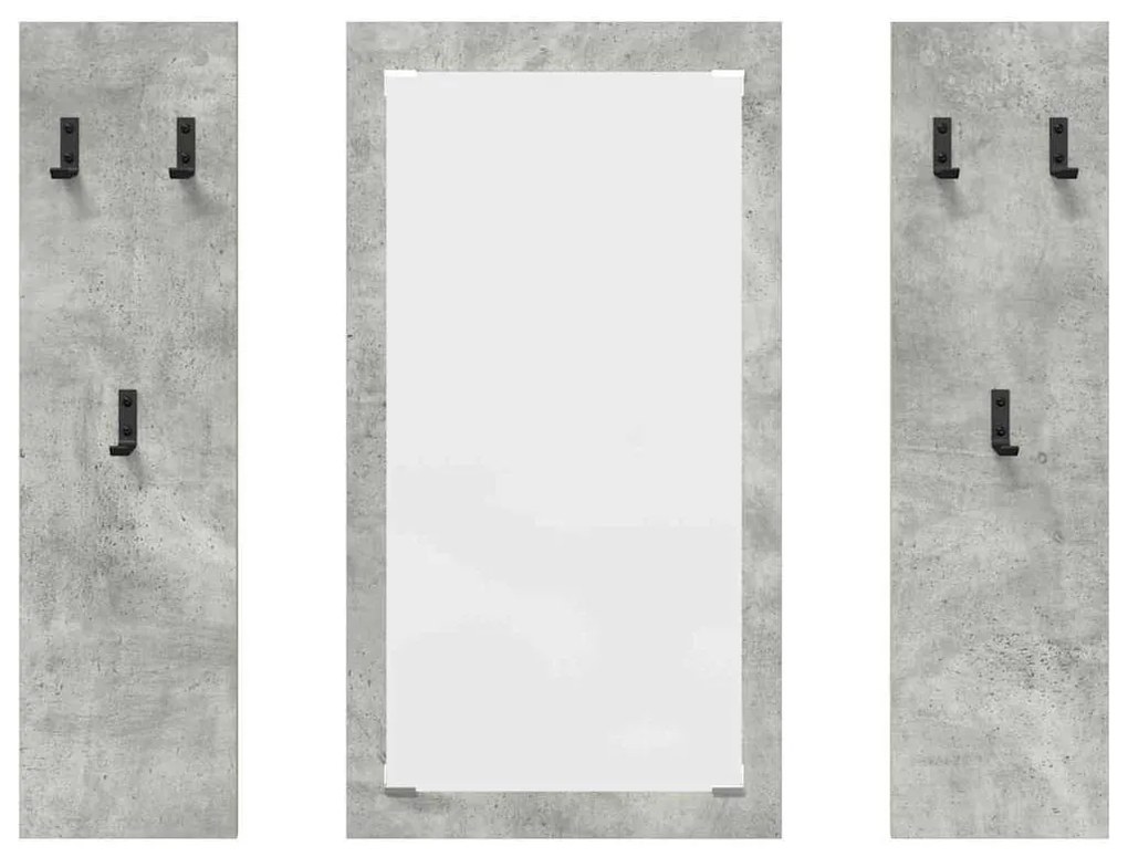 Fali Kabáthorog tárolóval Beton szürke 96 x 1.5 x 90 cm Faanyag