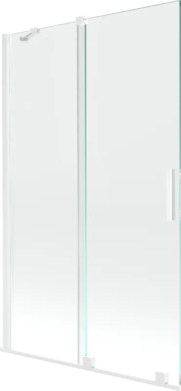 Mexen Velar, 2 szárnyas eltolható kádparaván 110 x 150 cm, 8mm átlátszó üveg, fehér, 896-110-000-01-20