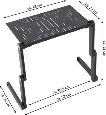 GARTHEN Laptopasztal PC polc 42 x 28 cm