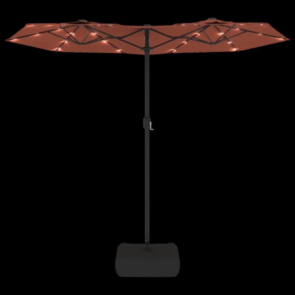 terrakotta dupla tetős LED-es napernyő 316x240 cm