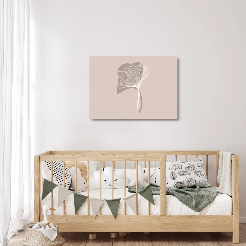 Üveg kép - Bézs színű levelek N⁰4 (70x50 cm)