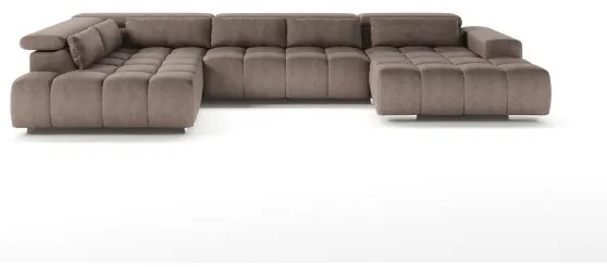 Sarokkanapé fejtámlával U alakban TROPEA balos bézs