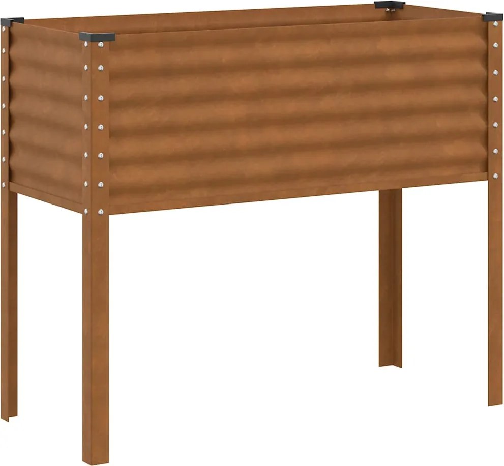 vidaXL kerti virágláda 100 x 45 x 90 cm időjárásálló acélból