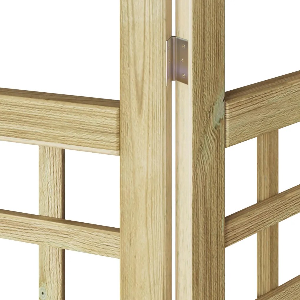Kültéri Védő Képernyő, 6 Panel, Kezelt Fenyőfa