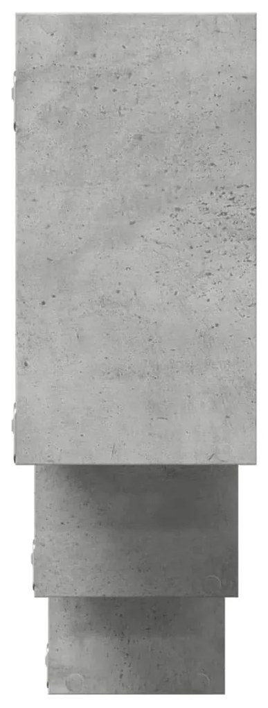 betonszürke szerelt fa fali polc 159 x 18 x 66 cm