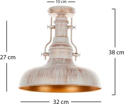 Brilagi - Mennyezeti lámpatest PYRONIC 1xE27/40W/230V átm. 32 cm krémszín/patina