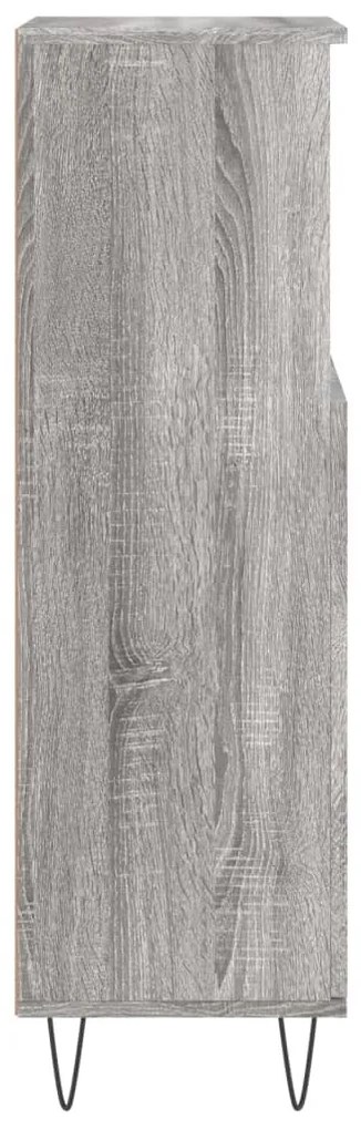 vidaXL szürke sonoma színű szerelt fa fürdőszobaszekrény 30x30x100 cm