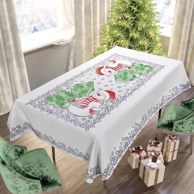 Abrosz karácsonyi jacquard festett Hóember Karácsonyfa Tél 110x130cm