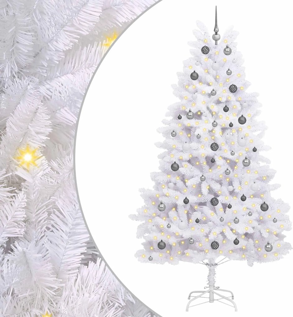 vidaXL Mű karácsonyfa Fehér 120 x 120 x 240 cm PVC és fém