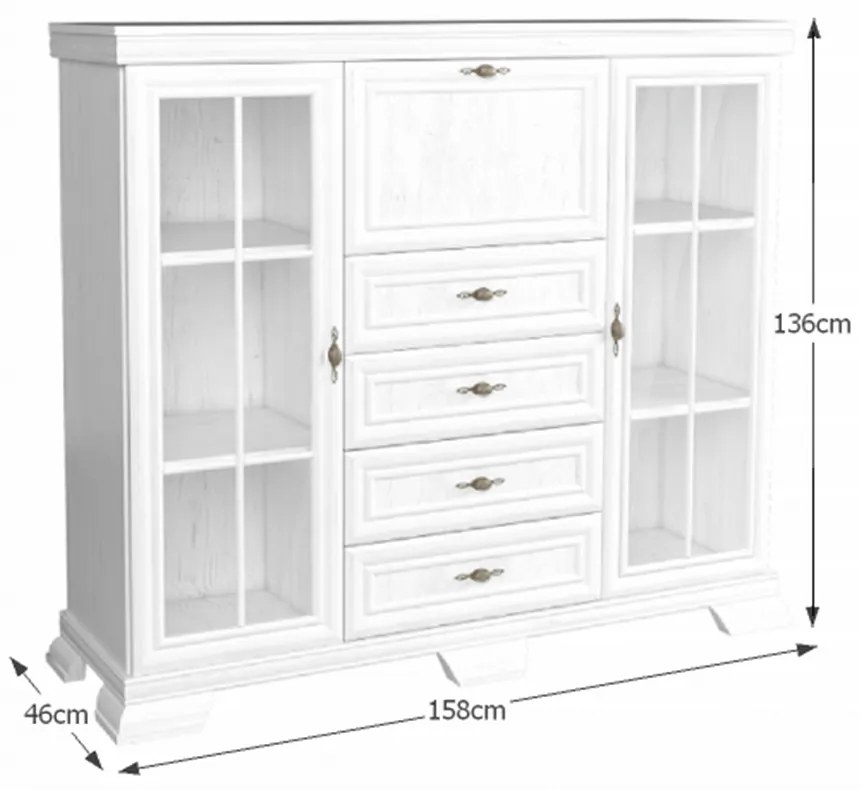 KORA KK7 komód, sosna andersen