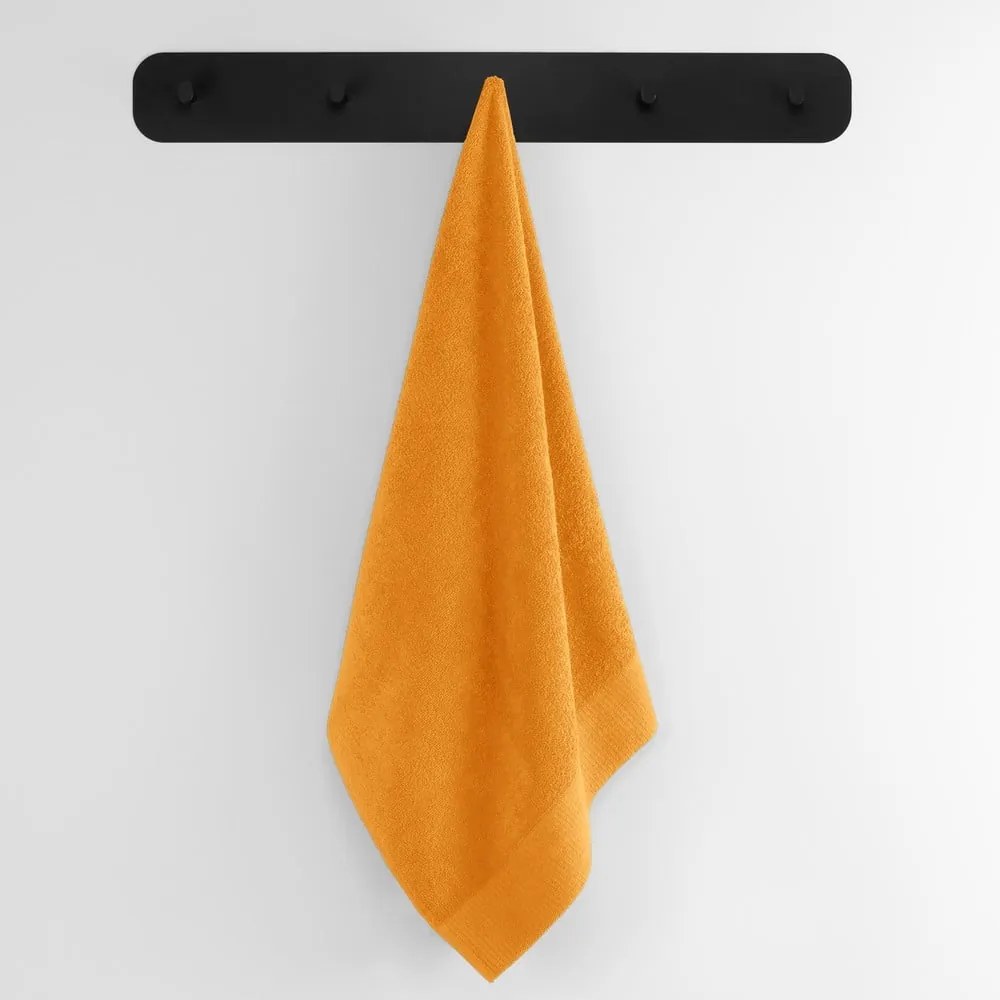 Narancssárga frottír pamut fürdőlepedő 70x140 cm Amari – Restilo
