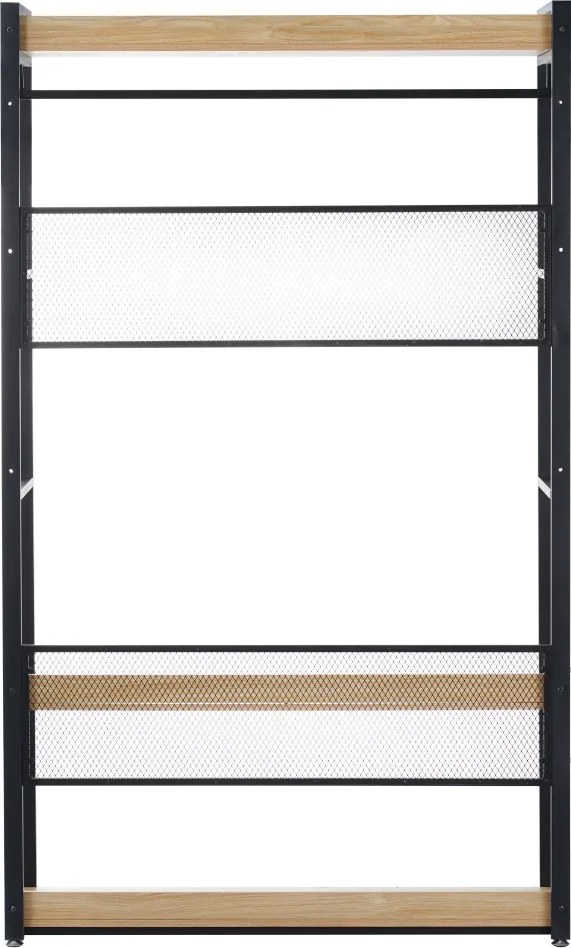 Polcállvány polcokkal, tölgy/fekete, KILOS NEW TYP 2