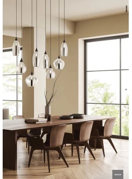 Redo 01-3194 - Csillár zsinóron TANNER 6xE14/28W/230V átm. 47,2 cm