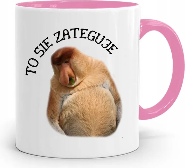 Rózsaszín Bögre Hordozó Janusz Ez Ajándék Nyomtatott Fotóval