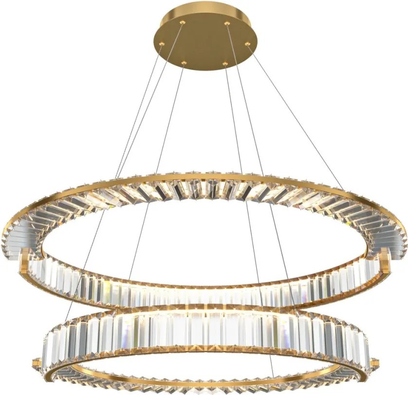 MAYTONI P097PL-L90G4K KRONE Kristály Függesztett Lámpa Átlátszó, Arany LED IP20
