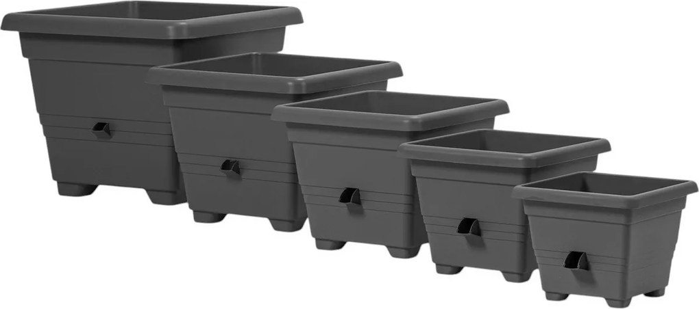 Plastia Bergamot Önöntöző virágtartó 35 x 35 cm, szürke, 35 x 35 cm