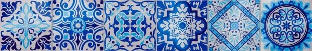 Dekorációs matrica azulejos kék 6 db portugál stílusban 15x15
