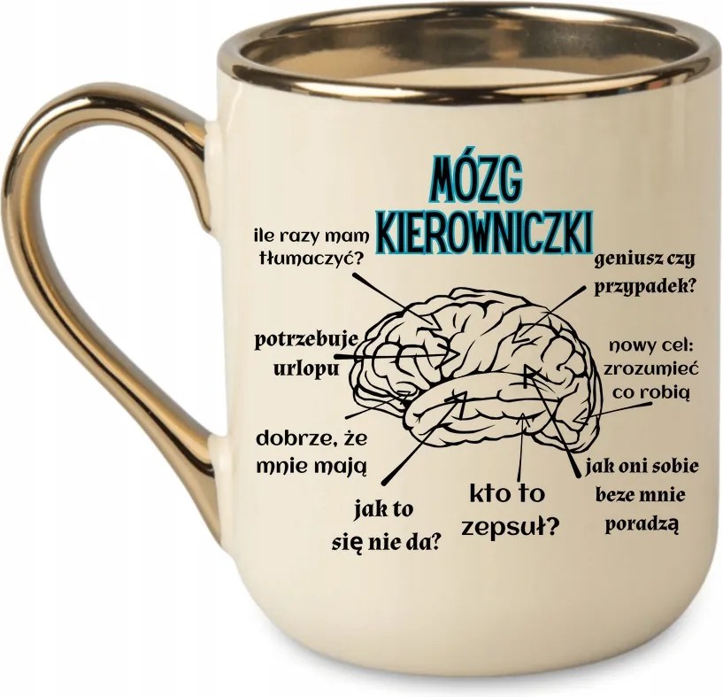 Elegáns bögre "a vezető agya" tökéletes ajándék 330 Krémszínű