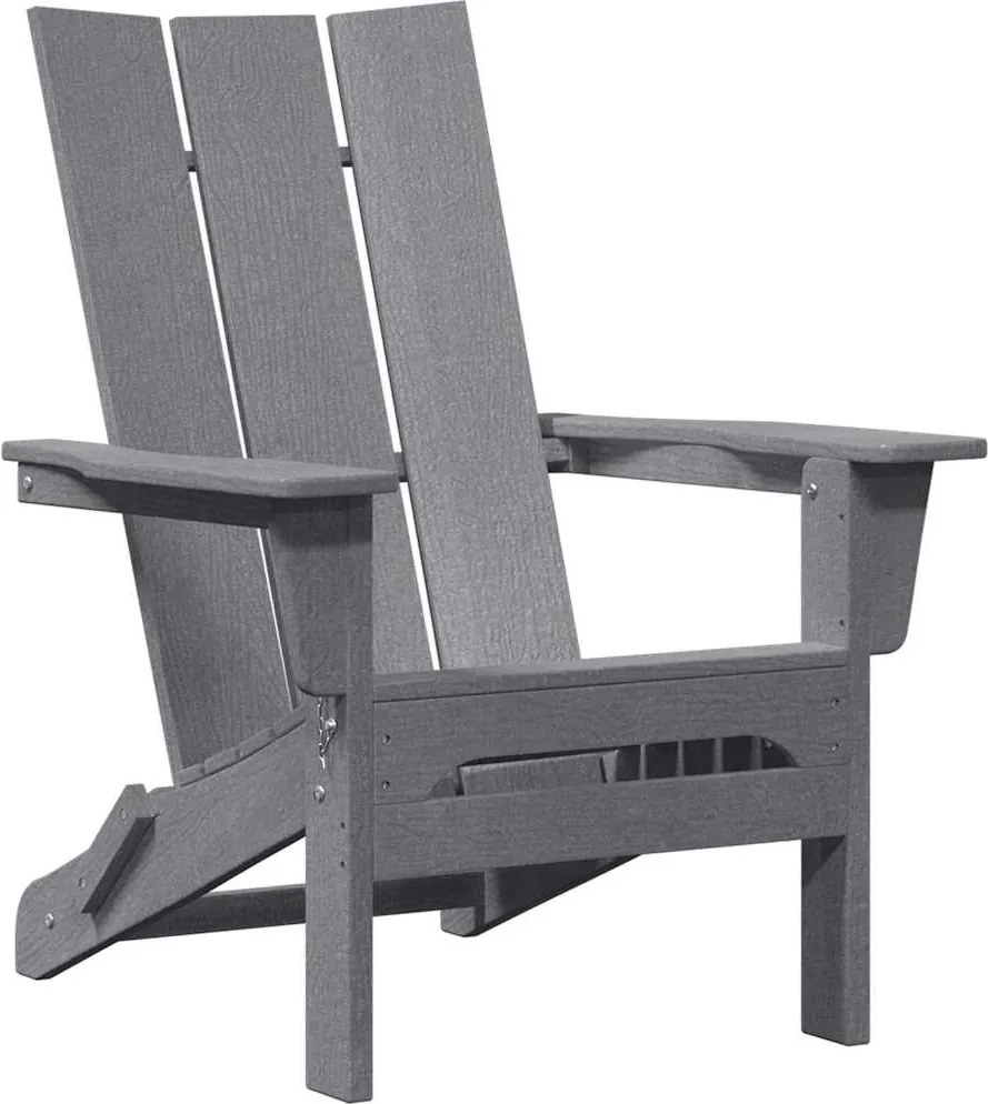vidaXL Összecsukható Adirondack szék Világosszürke 80,5 x 74,5 x 92 cm