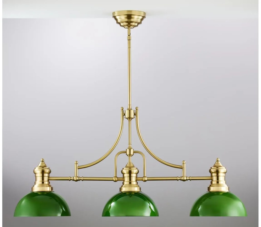 Jupiter 2074 - PLATINO rudas függeszték 3xE27/15W/230V zöld/arany